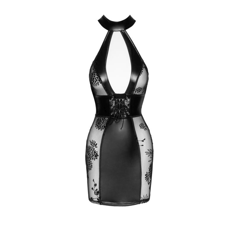 Power Wetlook tulle dress w/ Inserts & Corset Binding - Her Fetish