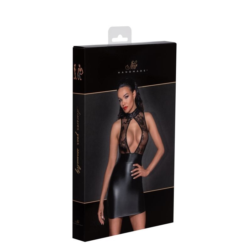 Power Wetlook Dress w/ Skirt & Tulle Top by Noir Handmade - Her Fetish