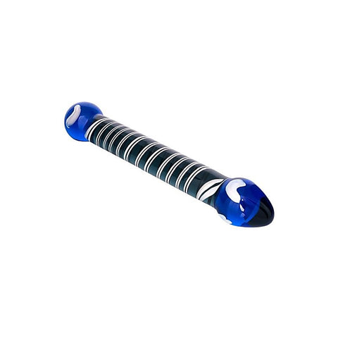 Sexus Glass Dual Ender Glass Dildo Blue - Glass Sex Toys