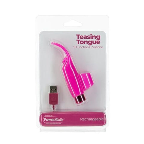Power Bullet Teasing Tongue w/ Rechargeable Bullet - Finger and Tongue Vibrators