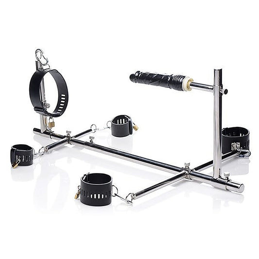 Master Series Imprisoned Metal Stockade With Dildo - Sex Furniture