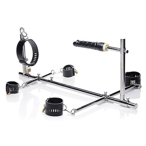 Imprisoned Metal Stockade with Dildo by XR Brands - Sex Furniture