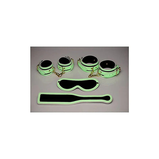 Master Series Kink In the Dark Glowing Bondage Set Fluro Green - Bondage Kits
