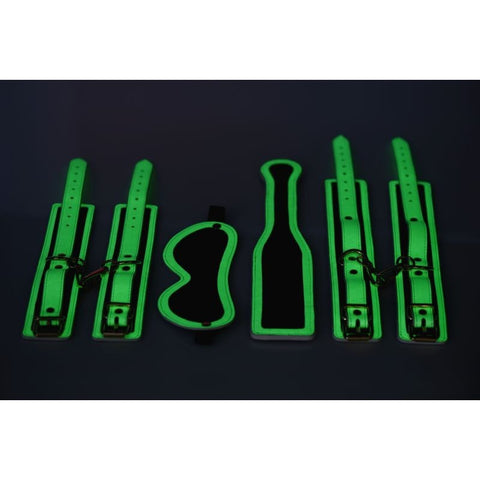 Kink In the Dark Glowing Bondage Set Fluro by XR Brands - Bondage Kits
