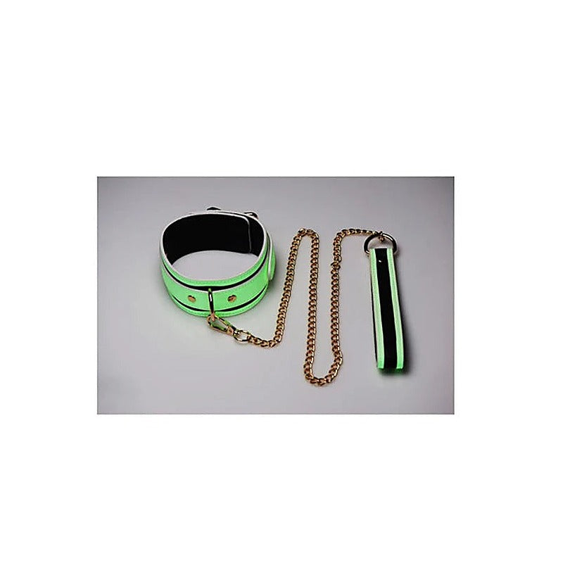 Master Series Kink in the Dark Glowing Collar and Lead - Collars and Leads
