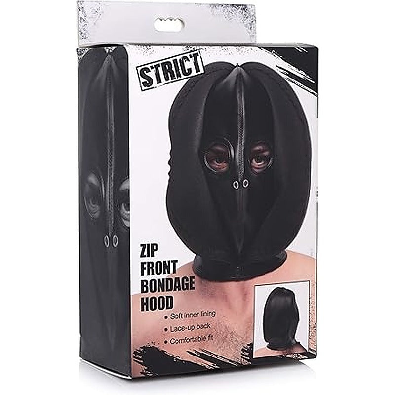 Strict Zip Front Bondage Hood by XR Brands - Bondage Hoods