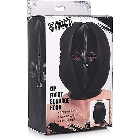 Strict Zip Front Bondage Hood by XR Brands - Bondage Hoods