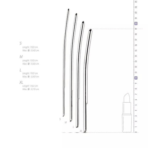 Sinner Gear Single Ended Dilator Trainer Set 4 Piece - Urethral Sounds