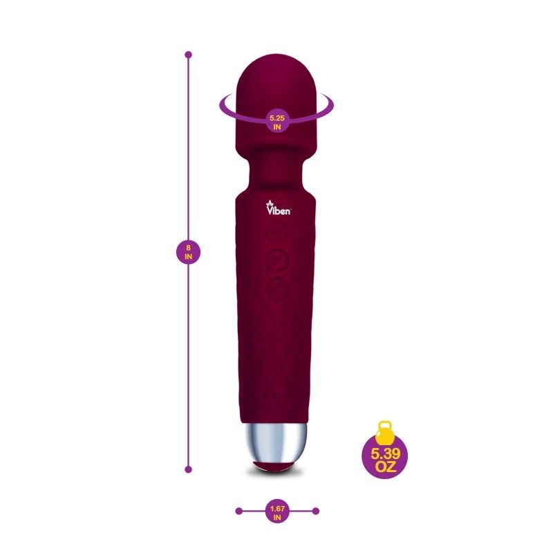 Tempest Rechargeable Wand Massager Ruby by Viben - Body Wands