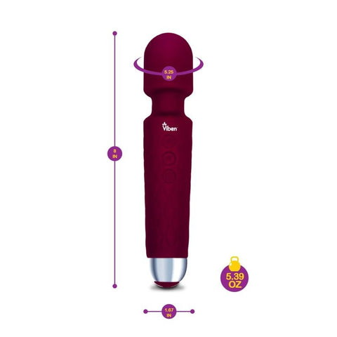 Tempest Rechargeable Wand Massager Ruby by Viben - Body Wands