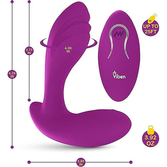 Viben Epiphany Rollerball Dual-Stim Massager With Remote Berry - Personal Massagers