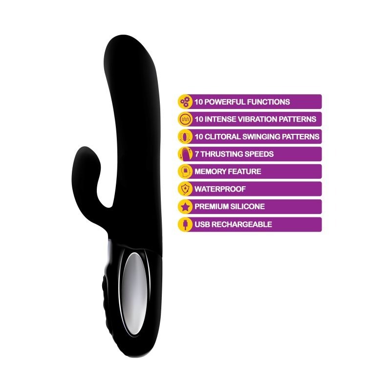 Hypnotic Rabbit Vibe w/ Swinging Clit Stim Rabbit Vibrator - Rabbit Vibrators