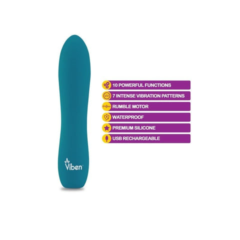 Vivacious Rumble Motor Rechargeable Bullet Violet by Viben - Bullet Vibrators