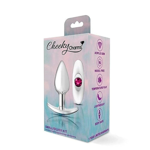 Cheeky Charms Silver Anchor Butt Plug With Jewel Kit - Butt Plugs