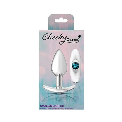 Cheeky Charms Silver Anchor Butt Plug With Jewel Kit - Butt Plugs