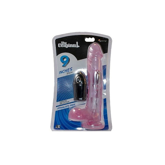 SI Novelties Vibrating Cock and Balls With Suction 9 Inch Purple