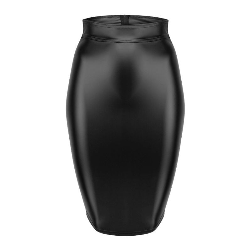 Power Wetlook Pencil Skirt w/ Zipper Her Fetish - Her Fetish