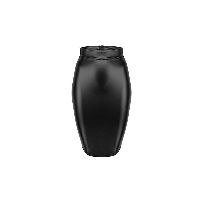 Power Wetlook Pencil Womens Skirt With Long Zipper - Her Fetish