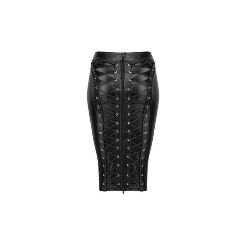 Power Wetlook Pencil Womens Skirt With Long Zipper - Her Fetish