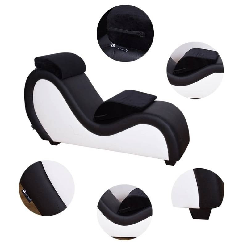 Kama Sutra Mebon Chaise Love Lounge Red With Black Pillows - Sex Furniture