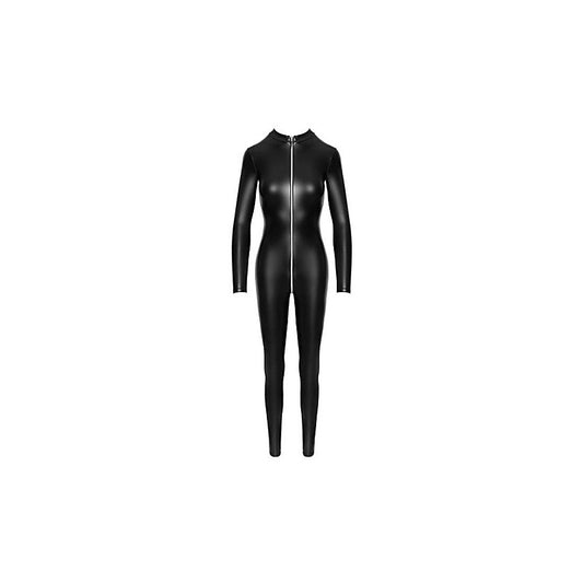 Noir Handmade Power Wetlook Womens Catsuit With Front Zipper - Her Fetish