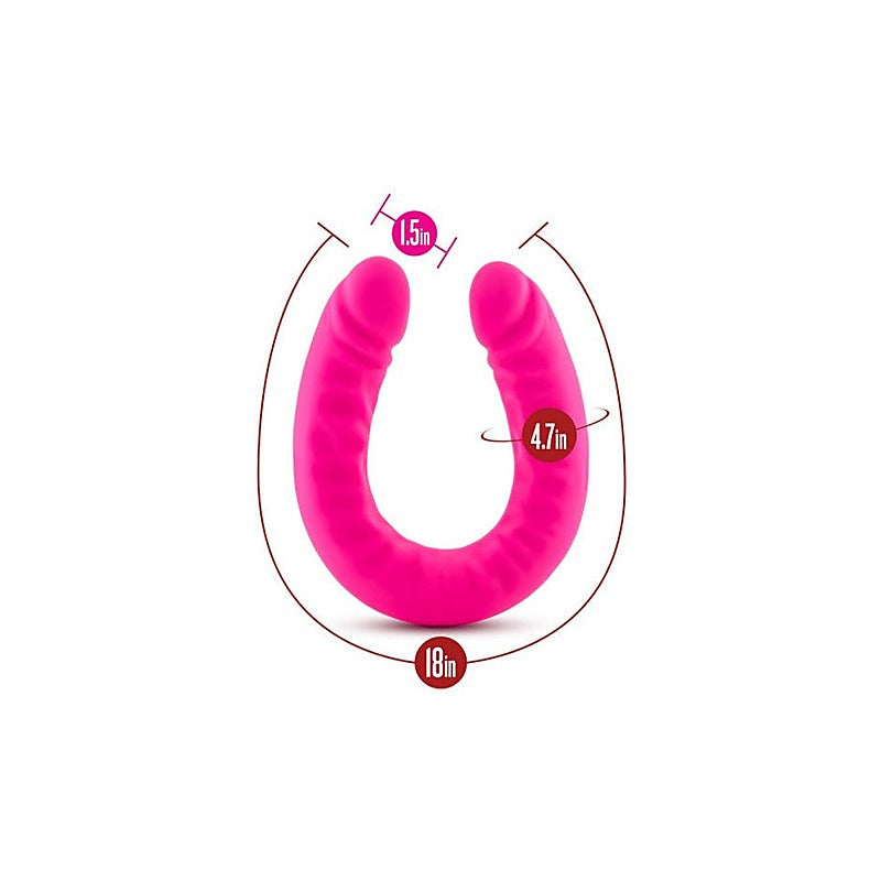 Ruse Silicone Slim 18 Inch Double Ender Realistic Dong - Double Ender
