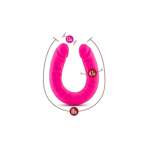 Ruse Silicone Slim 18 Inch Double Ender Realistic Dong - Double Ender