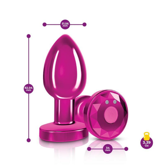 Cheeky Charms Pink Vibrating Metal Butt Plug by Viben