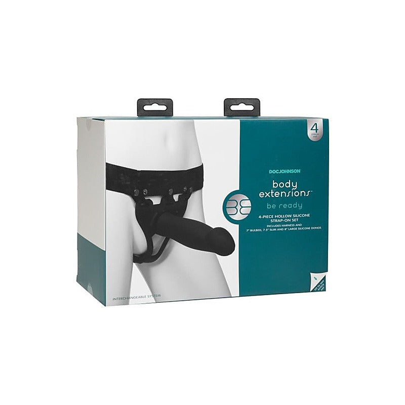 Body Extensions Be Ready Hollow Silicone Strap On Set - Strap On Sextoys