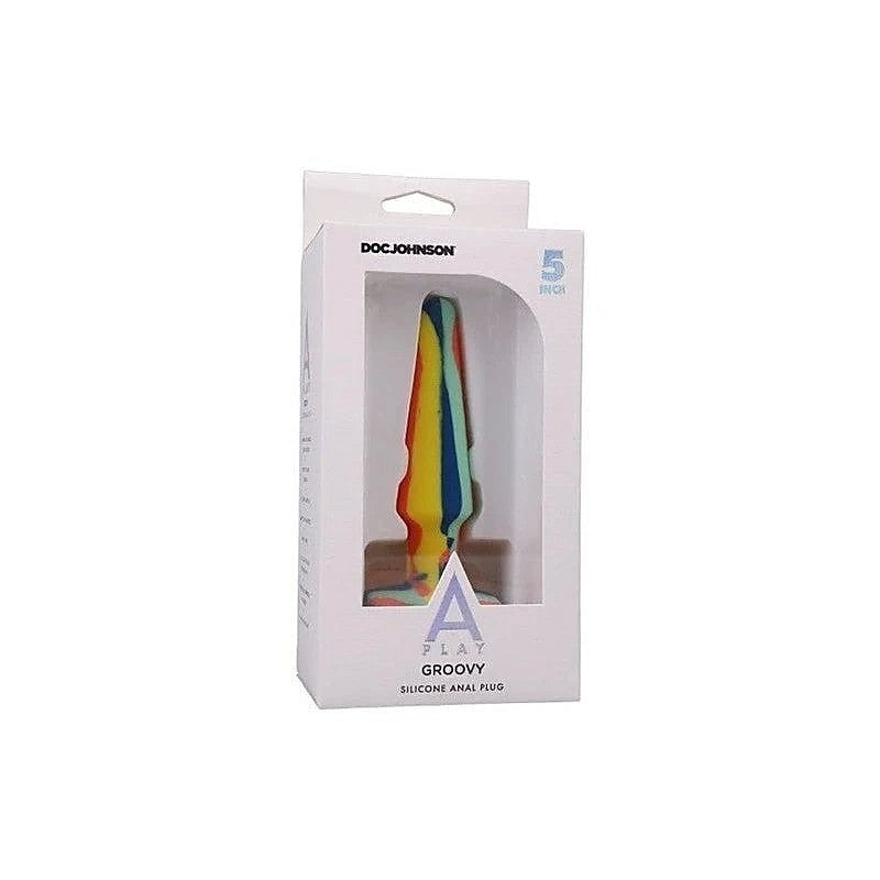 A-Play Groovy Silicone Anal Plug 5 Inch Sunrise - Butt Plugs