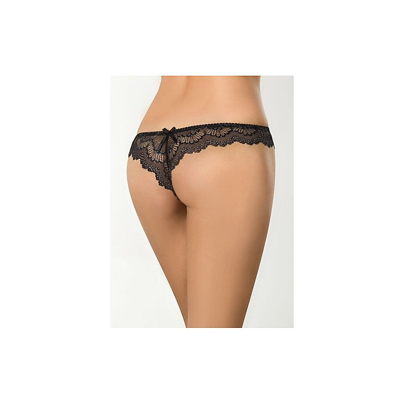 Axami Lingerie Brazilian Open Crotch G-String Panty Black - G-Strings, Panties and Shorts