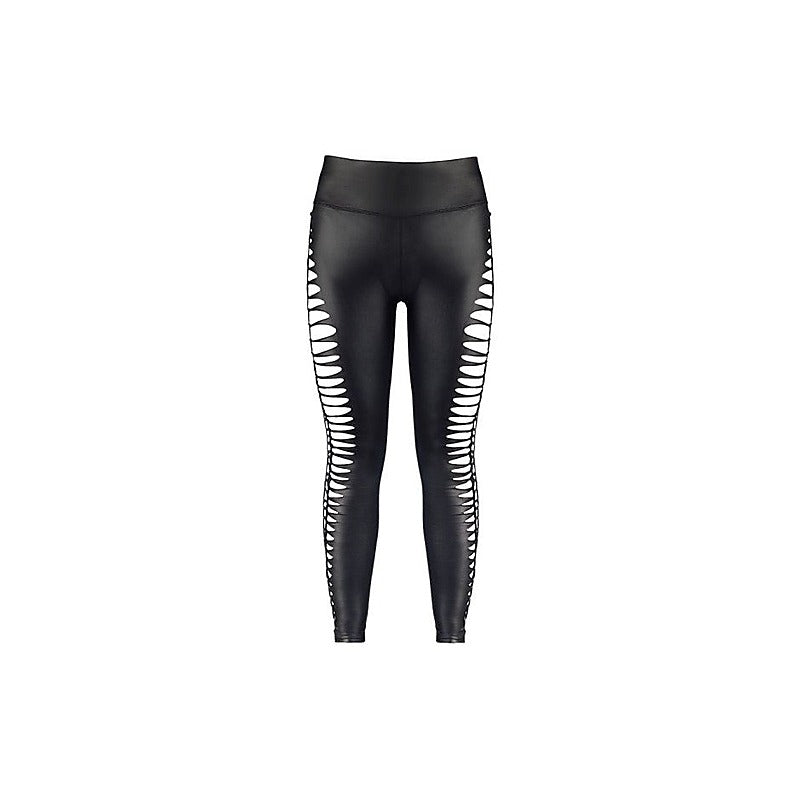 Axami Lingerie Stretch Wetlook Cut Out Leggings Black - Her Fetish
