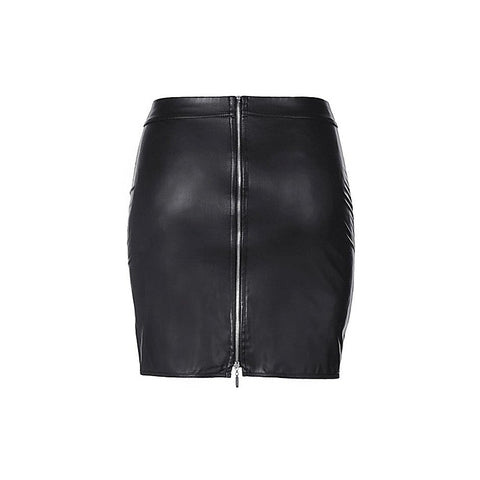 Axami Lingerie Stretch Wetlook Mesh Criss Cross Women Skirt Black - Her Fetish