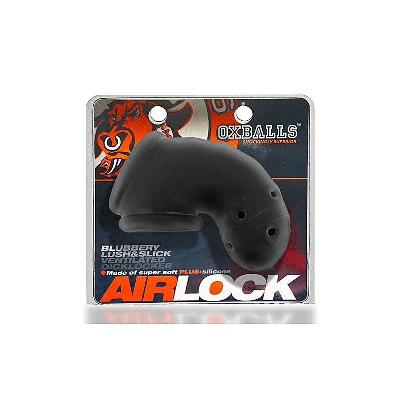 Oxballs Airlock Air Lite Vented Male Chastity Device Black Ice - Male Chastity