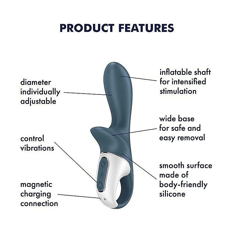 Satisfyer Air Pump Booty 2 Anal Vibrator Dark Grey - Anal Vibrators