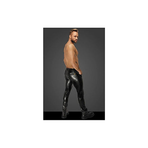 Noir Handmade Snake Wetlook Long Pants with Back Pockets Black - His Fetish