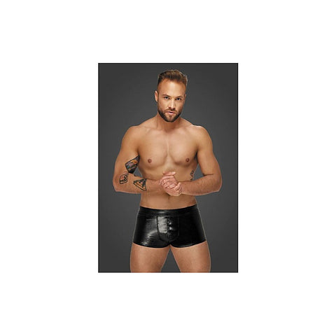 Noir Handmade Snake Wetlook Mens Fetish Wear Short Shorts - His Fetish