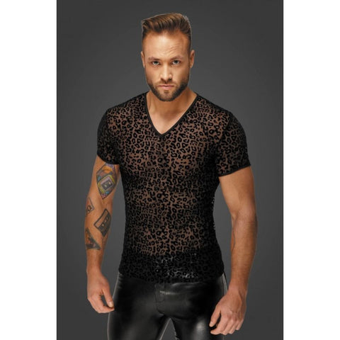Leopard Flock V-Neck T-Shirt His Fetish by Noir Handmade - His Fetish