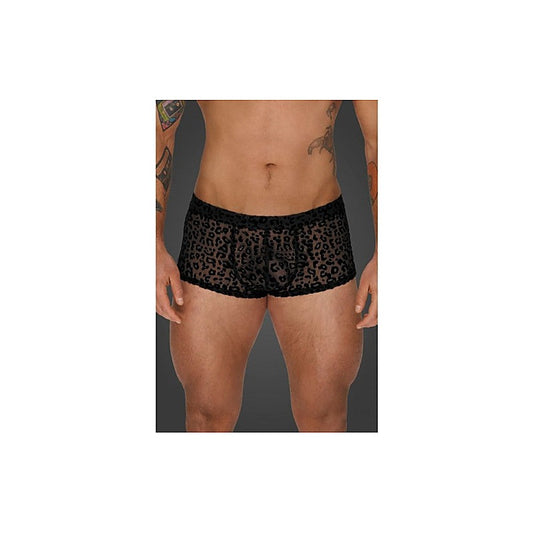 Noir Handmade Mens Leopard Flock Short Shorts