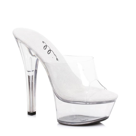 Clear Slip-On Sandal with 6 Inch Stilettos by Ellie Shoes - Womens Footwear