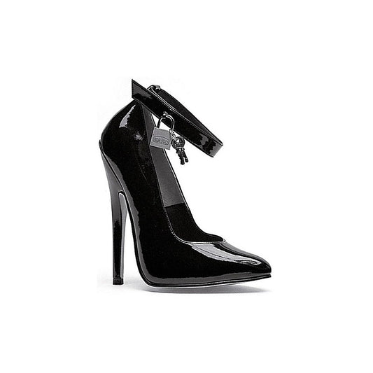 Ellie Shoes 6 Inch Fetish Pump With Lock and Key Black - Womens Footwear