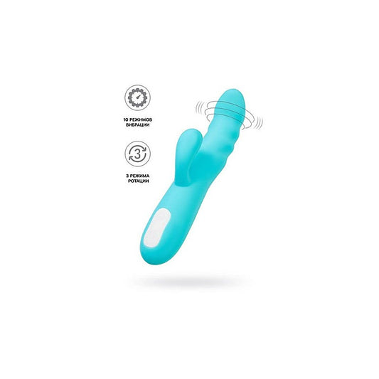 JOS Merry Swirl 10 Function Rotating Shaft Rabbit Vibrator Blue - Rabbit Vibrators