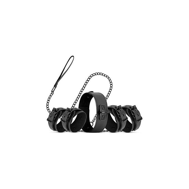 Bedroom Fantasies Total BDSM Restraint Complete Set Black - Cuffs And Restraints