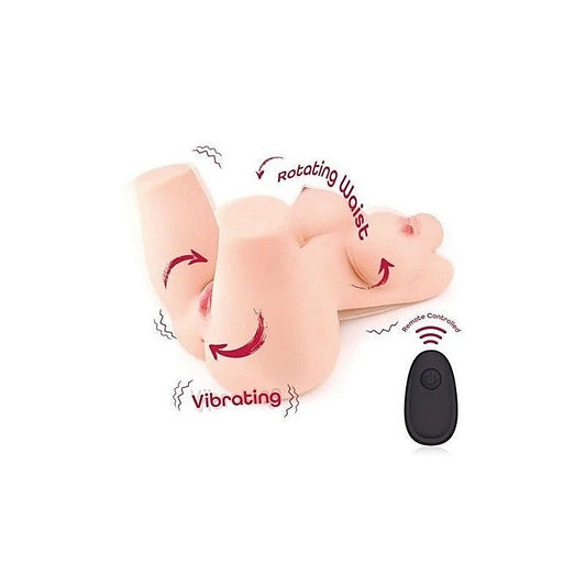 Daytona Nicky Remote Control Rotating & Vibrating Love Torso Masturbator - Love Dolls