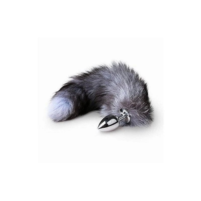 Fetish Collection Fox Tail No 4 Silver Anal Plug by Easytoys - Butt Plugs