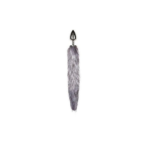 Fetish Collection Fox Tail No 4 Silver Anal Plug by Easytoys - Butt Plugs