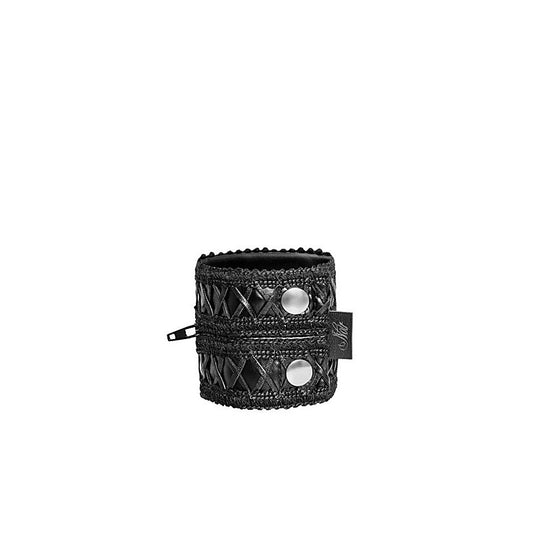 Noir Handmade Womens Wrist Wallet With Hidden Zipper Black - Her Fetish