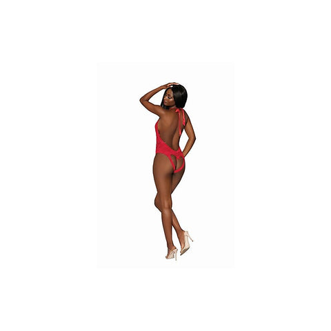 Heart Back Deep V-Neck Womens Sexy Teddy - Teddies and Bodysuits