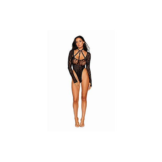 Dreamgirl Lingerie Womens Teddy With Harness Black - Her Fetish