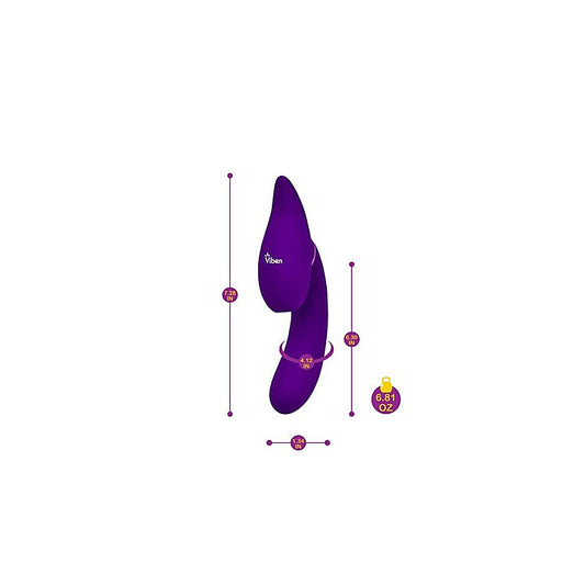 Viben Symphony 21 Mode Swivel Suction Head Triple Motor Clitoral Vibrator - Clit Ticklers and Pulsators